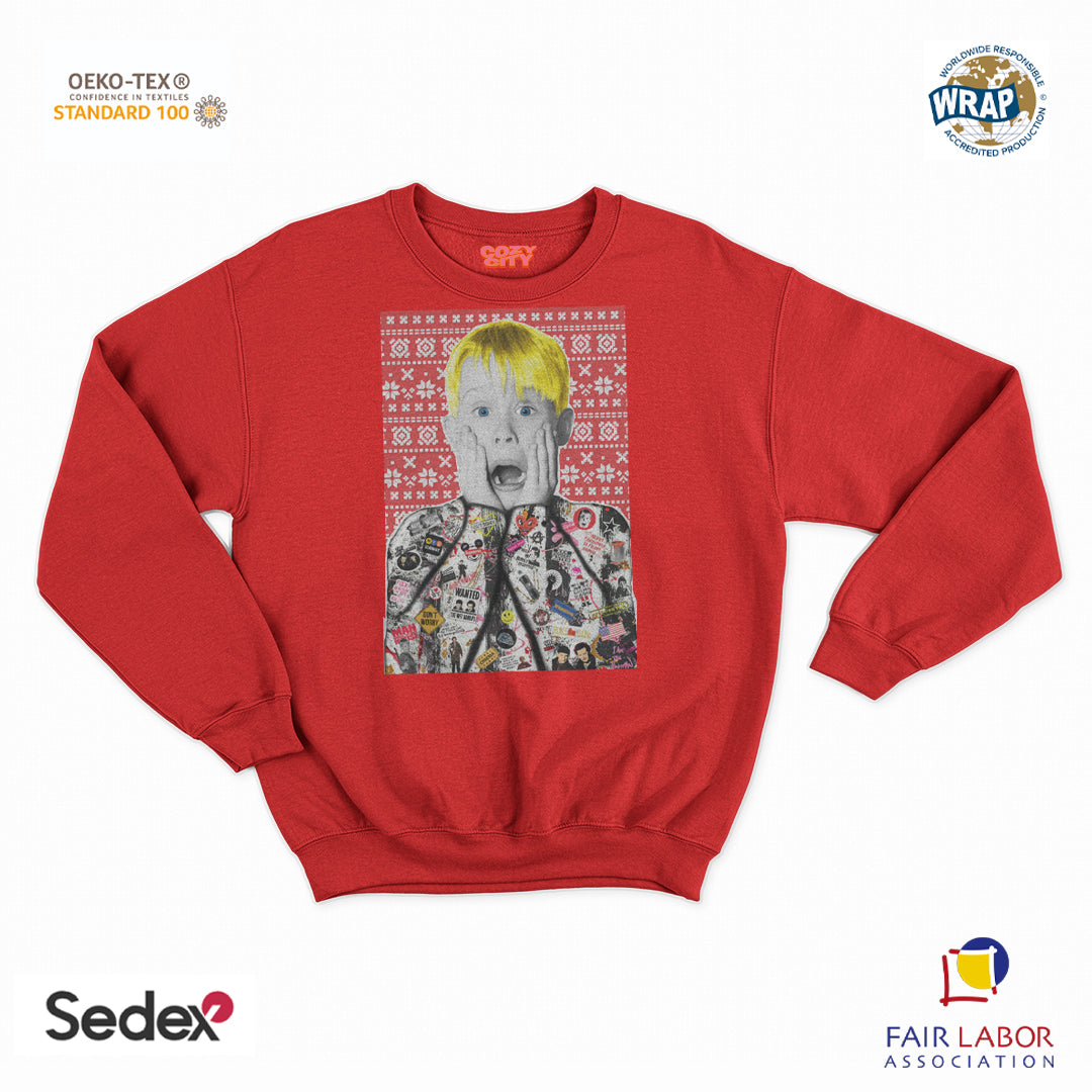 felpa con girocollo unisex- kevin mamma ho perso aereo