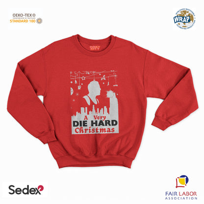 felpa con girocollo unisex-a very die hard christmas natale