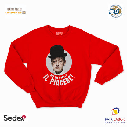 felpa con girocollo unisex- ma mi faccia il piacere