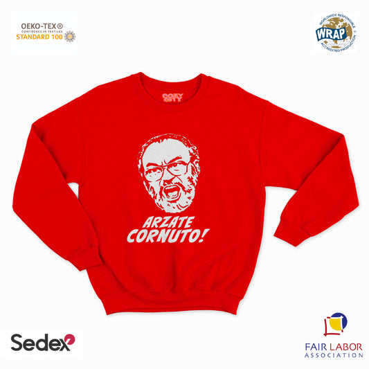 felpa con girocollo unisex- arzate cornuto arzate