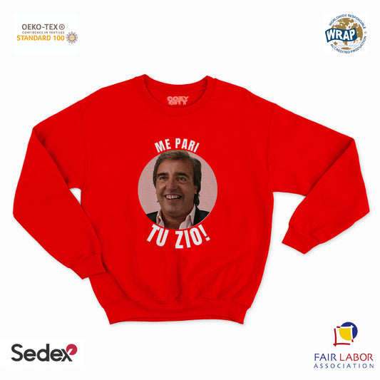 felpa con girocollo unisex- me pari tu zio