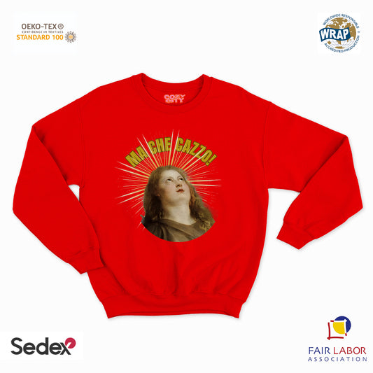 felpa con girocollo unisex- ma che cazzo madonna