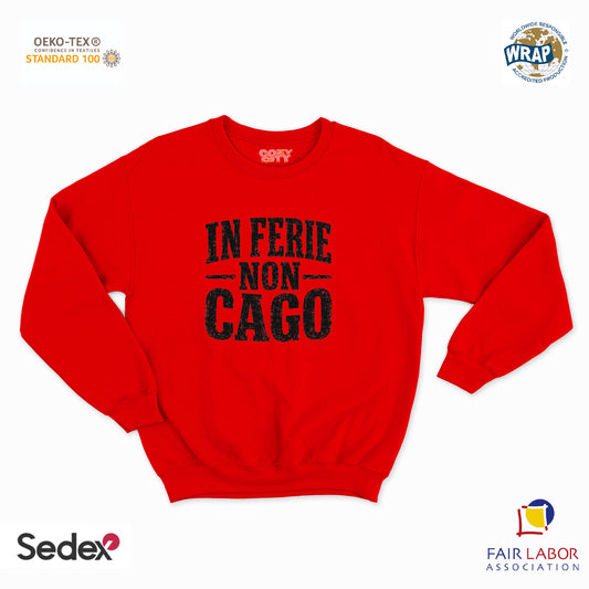 felpa con girocollo unisex- in ferie non cago
