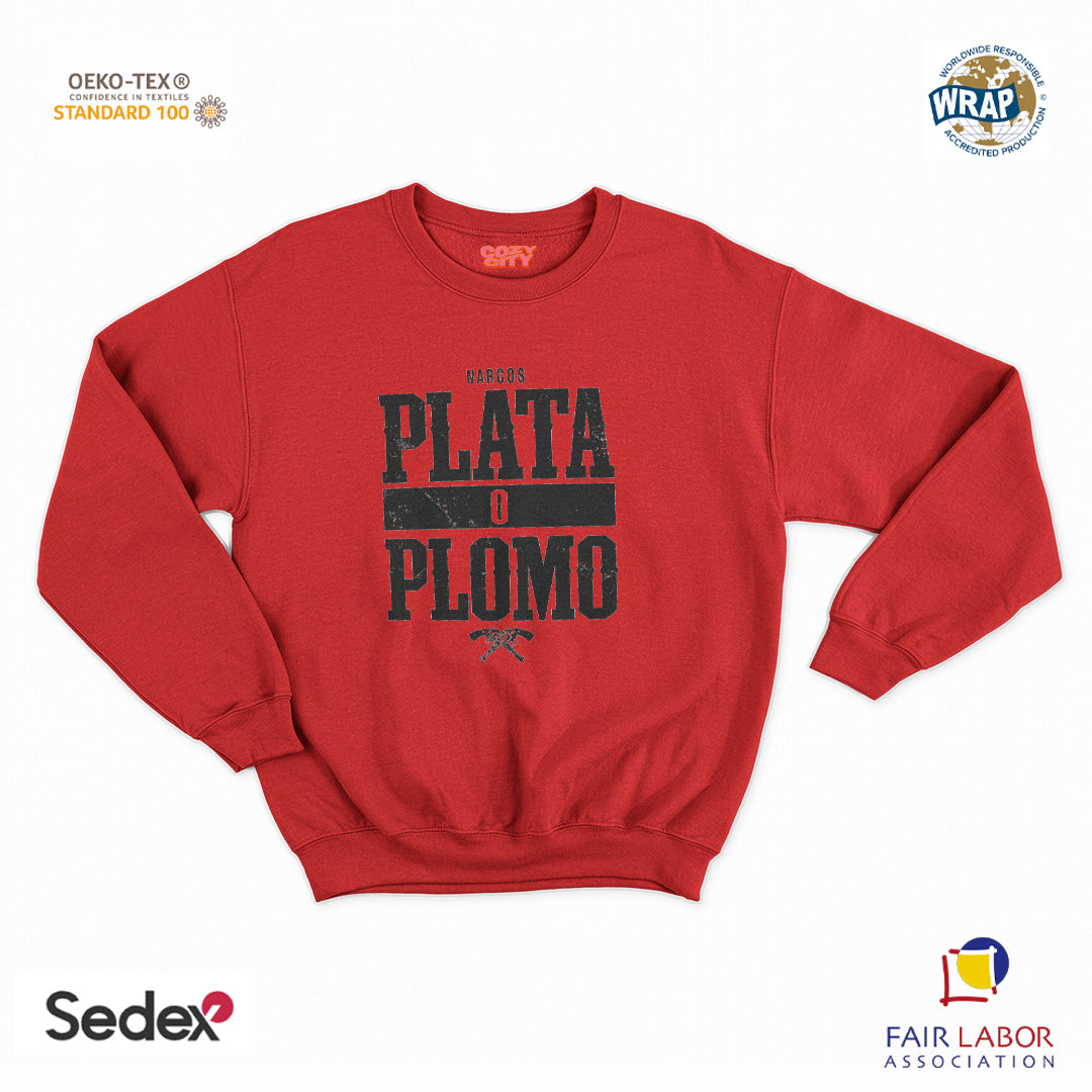 felpa con girocollo unisex- plata o plomo