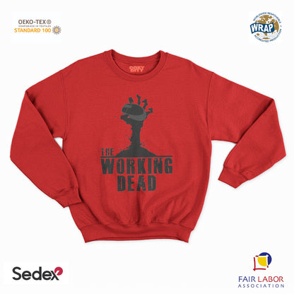 felpa con girocollo unisex- the working dead