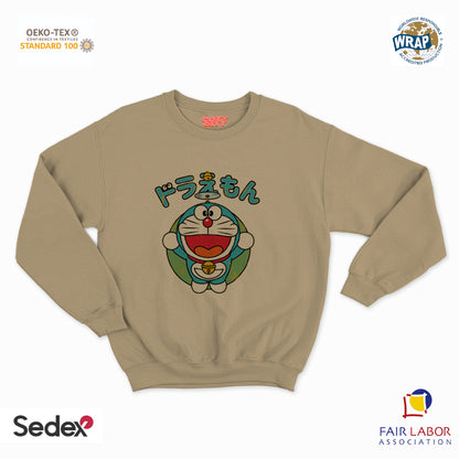 felpa con girocollo unisex- gatto spaziale giapponese