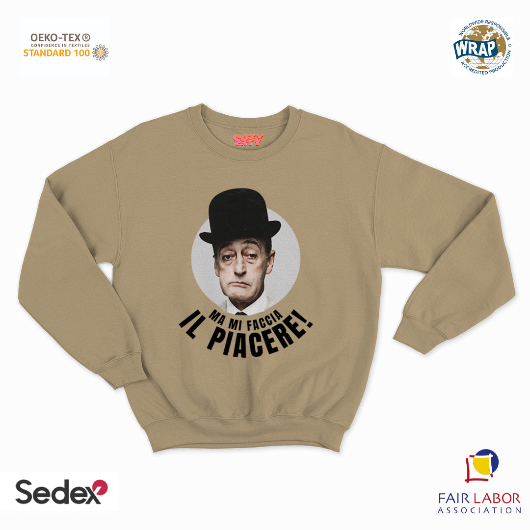 felpa con girocollo unisex- ma mi faccia il piacere