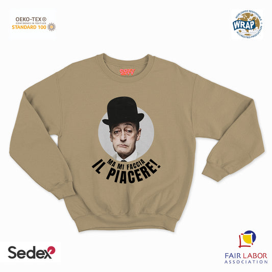 felpa con girocollo unisex- ma mi faccia il piacere