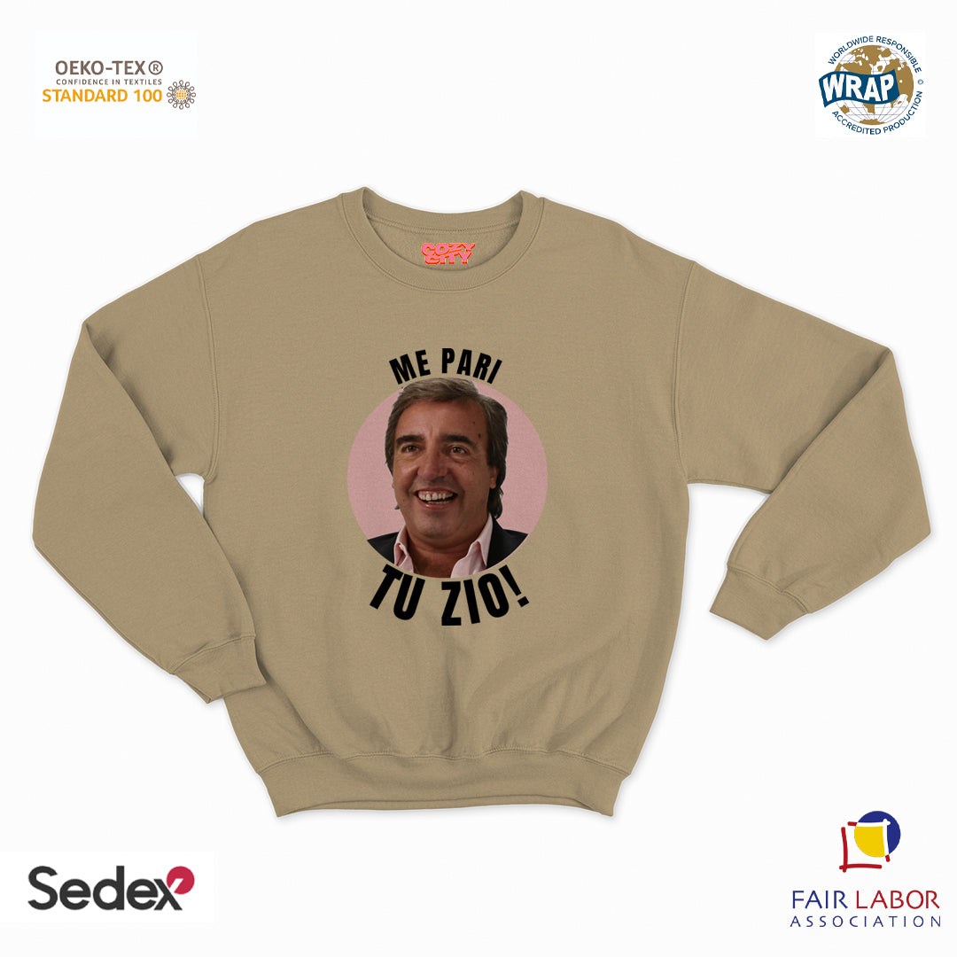 felpa con girocollo unisex- me pari tu zio per chiari