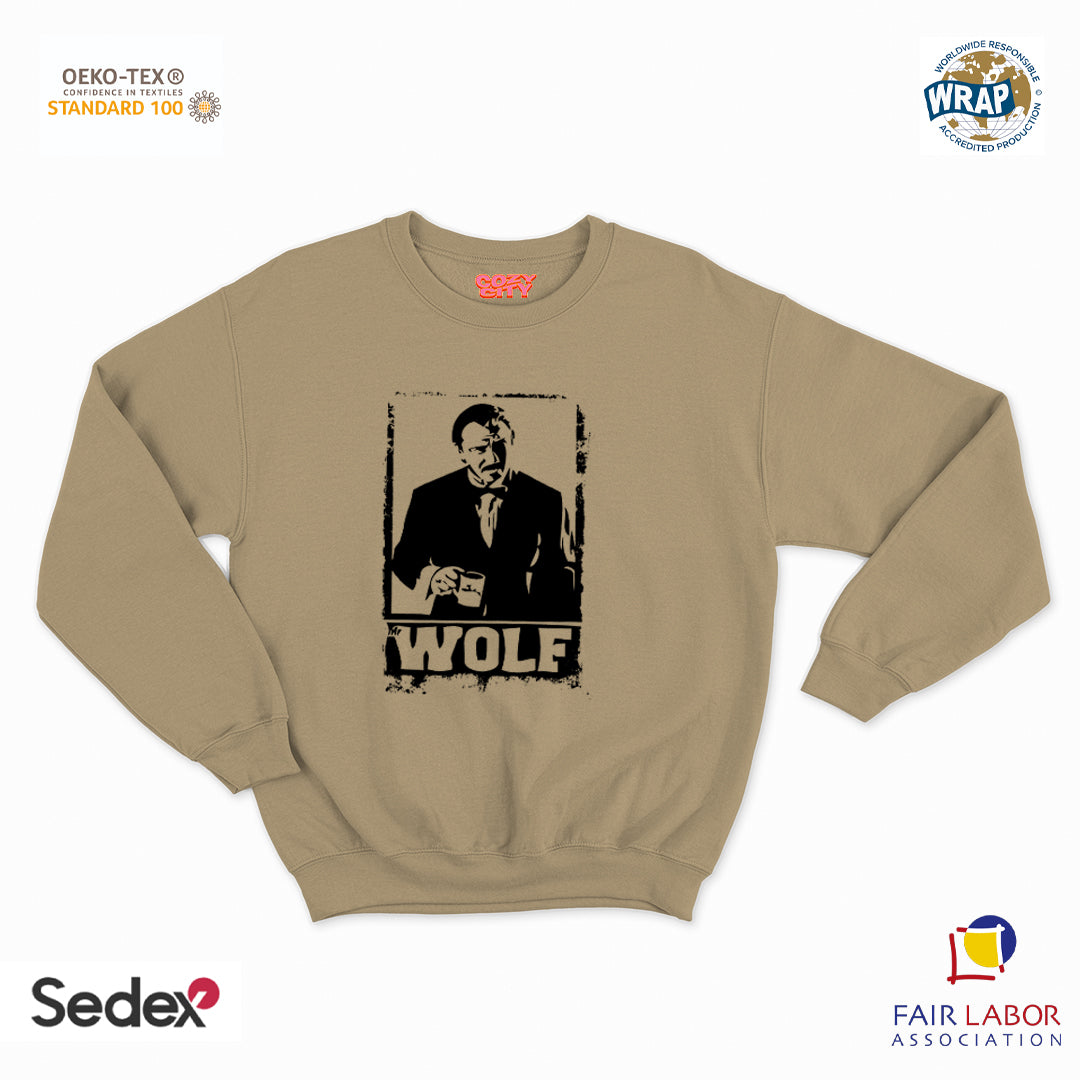 felpa con girocollo unisex- mr wolf