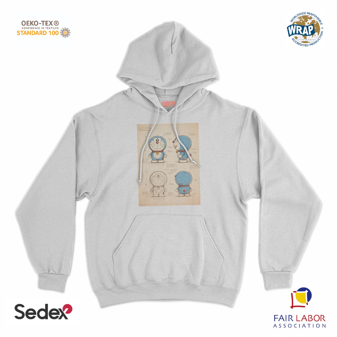 felpa cappuccio unisex- gatto spaziale giapponese progetto