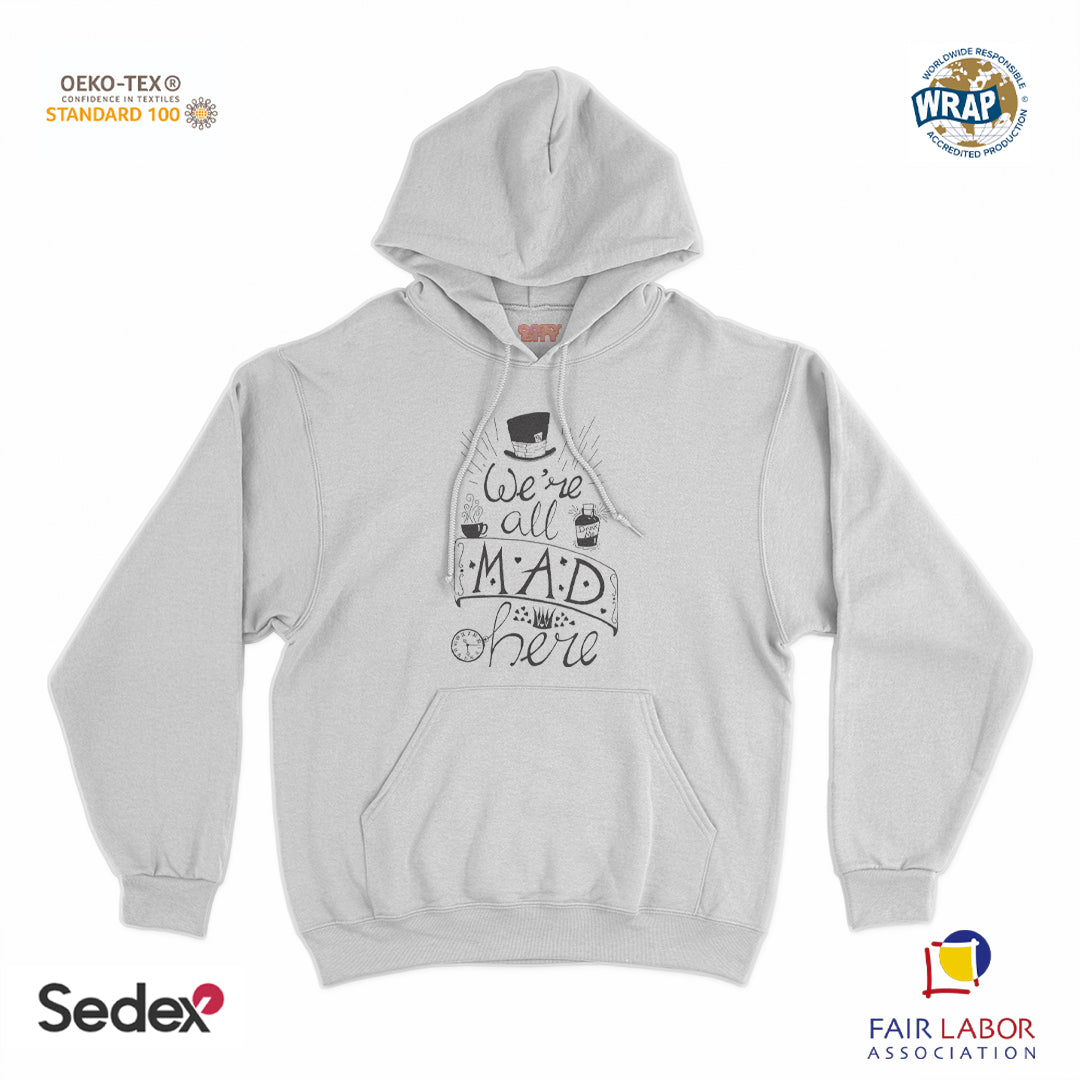 felpa_cappuccio cappuccio unisex- we re all mad here alice