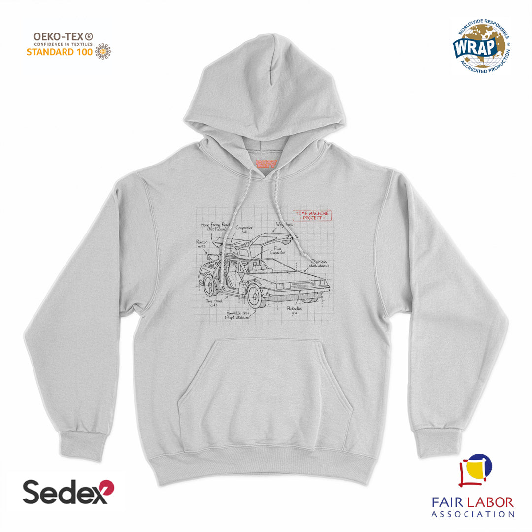 felpa_cappuccio cappuccio unisex- schema tecnico macchina del tempo