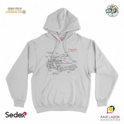 felpa_cappuccio cappuccio unisex- schema tecnico macchina del tempo