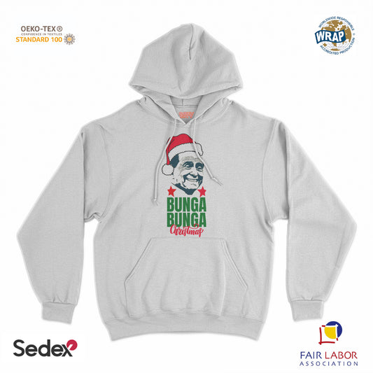 felpa_cappuccio cappuccio unisex- bunga bunga silvio christmas