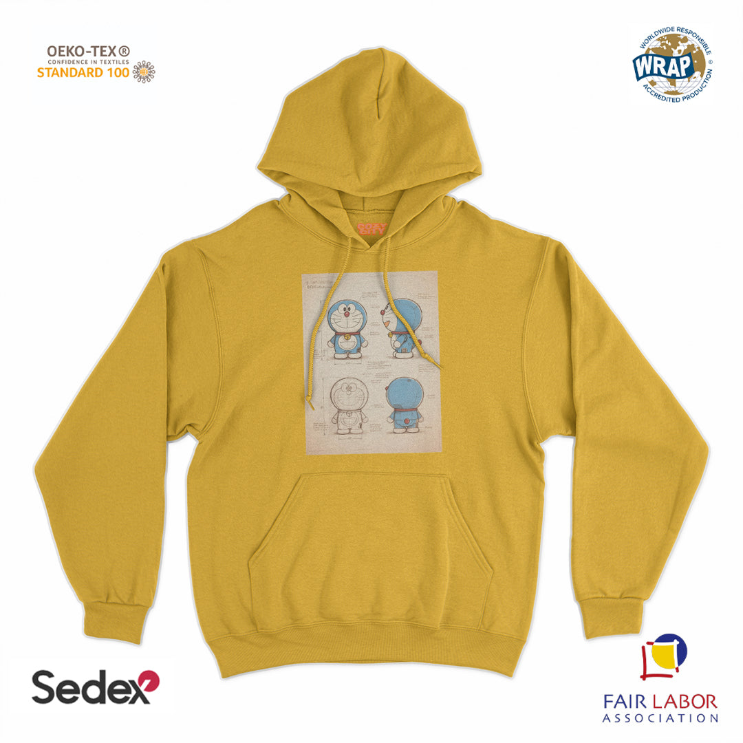 felpa cappuccio unisex- gatto spaziale giapponese progetto