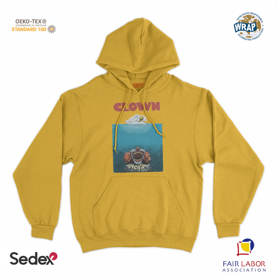 felpa_cappuccio cappuccio unisex- squalo clown