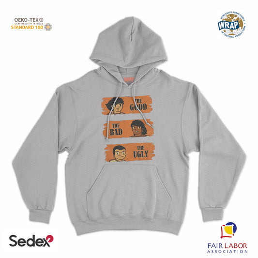 felpa_cappuccio cappuccio unisex- il buono il brutto e il cattivo cartoon manga