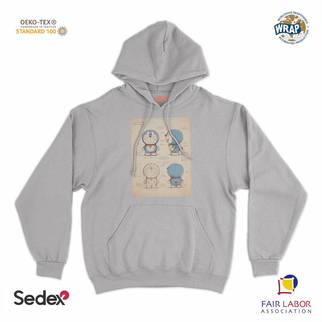 felpa cappuccio unisex- gatto spaziale giapponese progetto