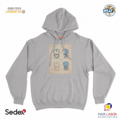 felpa cappuccio unisex- gatto spaziale giapponese progetto