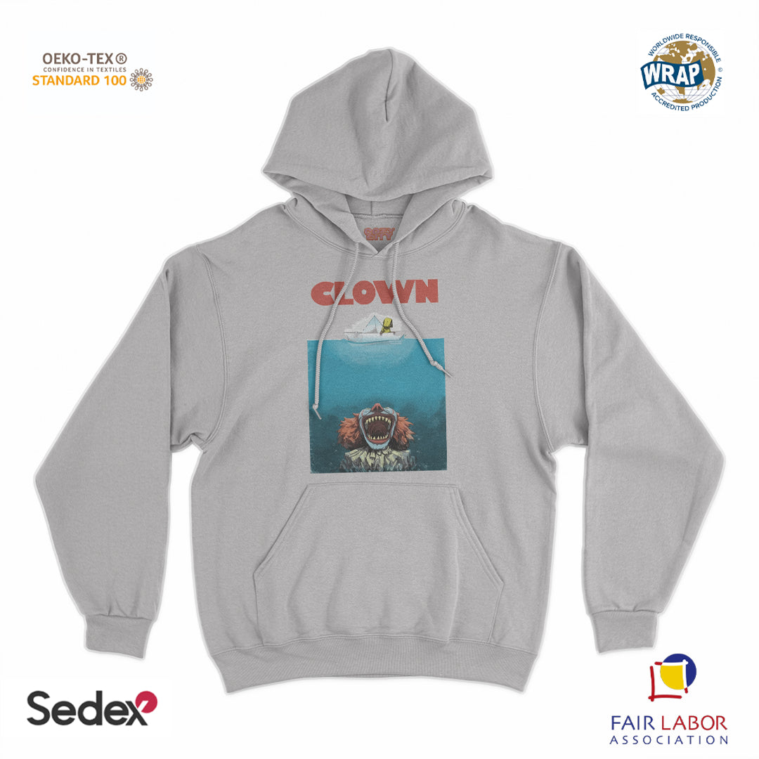 felpa_cappuccio cappuccio unisex- squalo clown