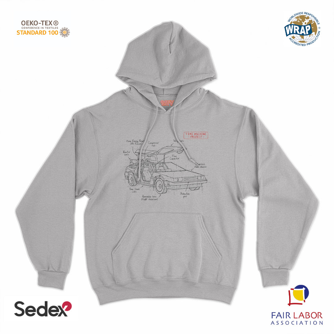 felpa_cappuccio cappuccio unisex- schema tecnico macchina del tempo
