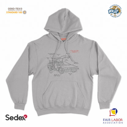 felpa_cappuccio cappuccio unisex- schema tecnico macchina del tempo