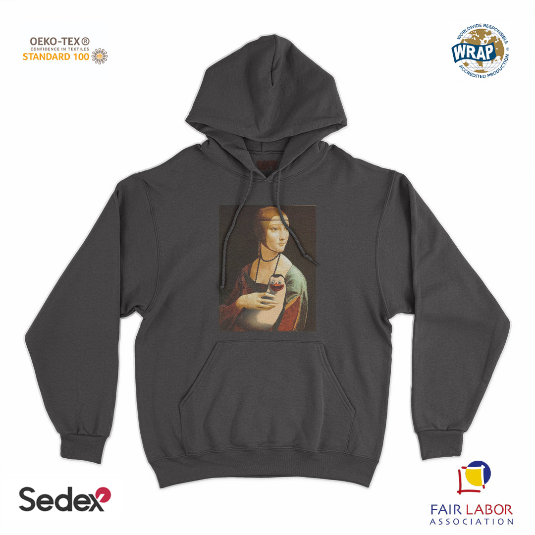 felpa_cappuccio cappuccio unisex- donna con il pinguino