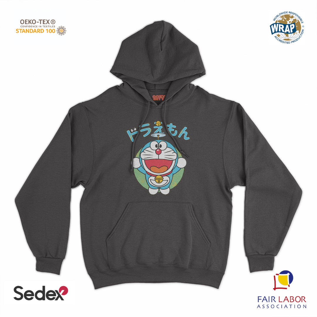 felpa cappuccio unisex- gatto spaziale giapponese