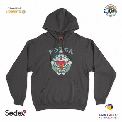 felpa cappuccio unisex- gatto spaziale giapponese