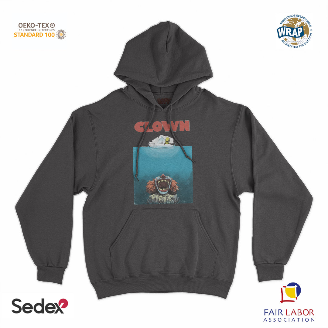 felpa_cappuccio cappuccio unisex- squalo clown