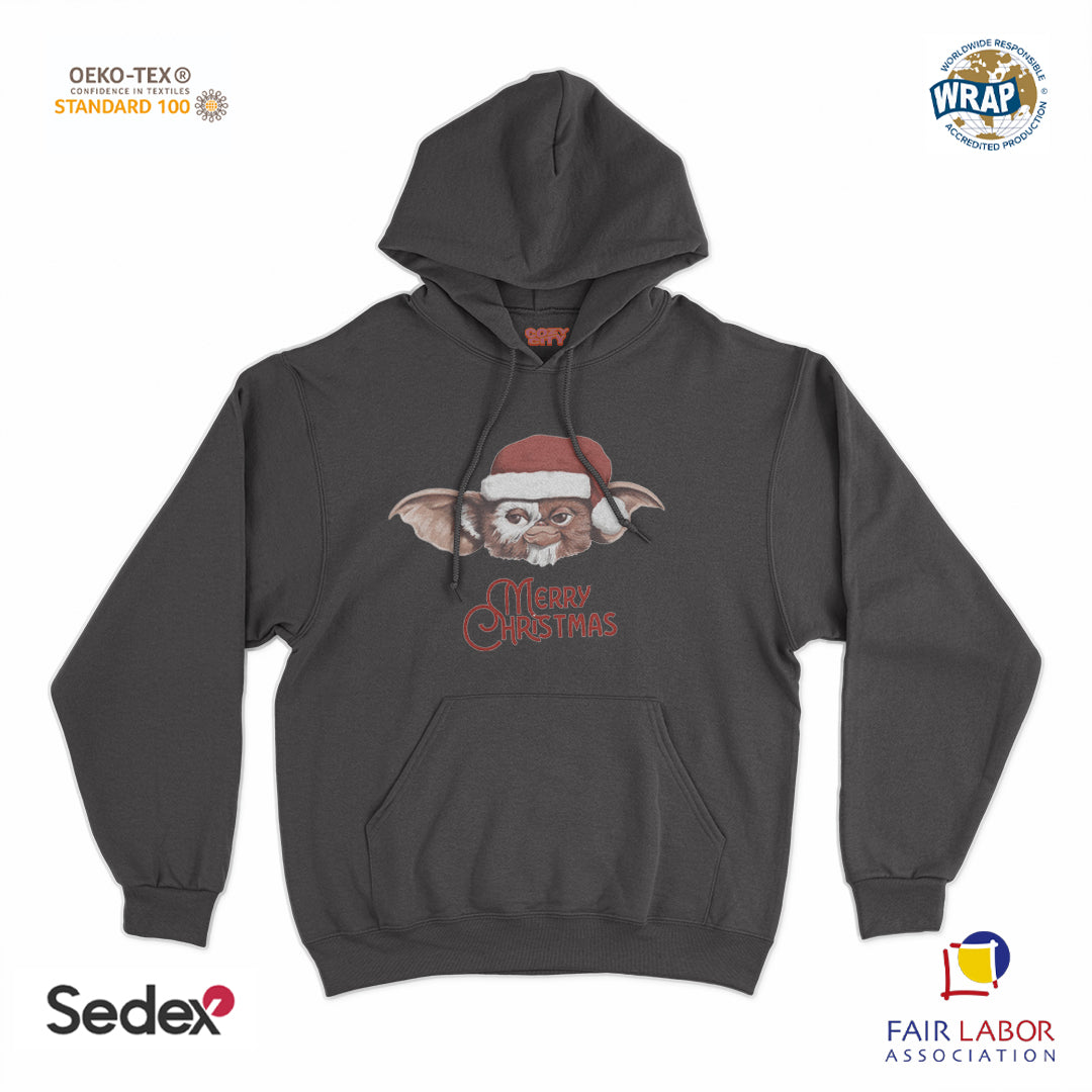 felpa_cappuccio cappuccio unisex- merry christmas mostro