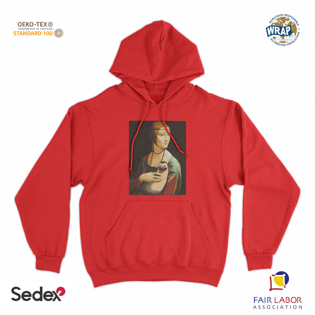 felpa_cappuccio cappuccio unisex- donna con il pinguino