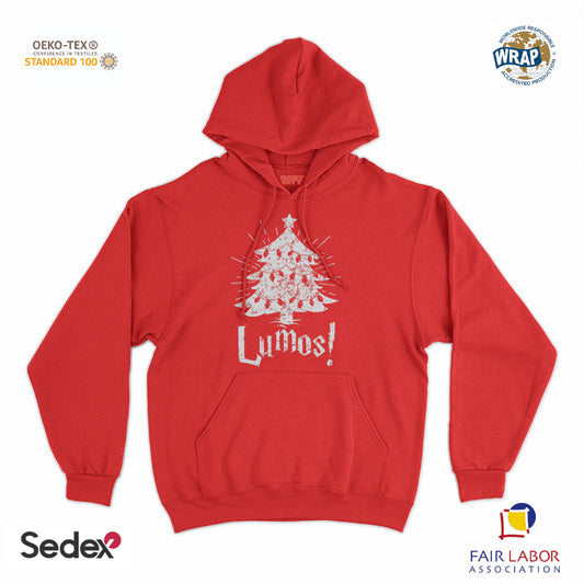 felpa_cappuccio cappuccio unisex- lumos albero di natale