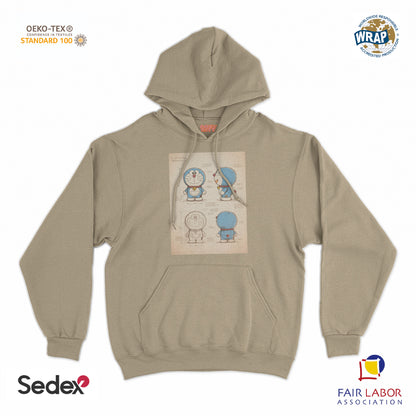 felpa cappuccio unisex- gatto spaziale giapponese progetto