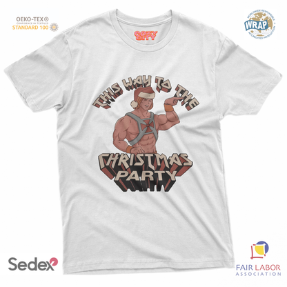 maglietta t-shirt- he man christmas party