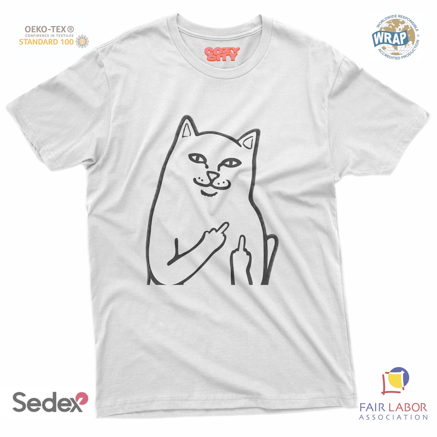 maglietta t-shirt- gatto fuck