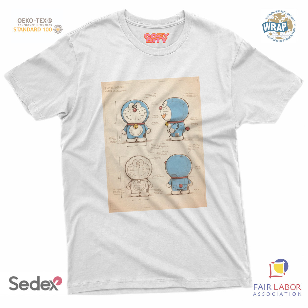 maglietta t-shirt- gatto spaziale giapponese progetto