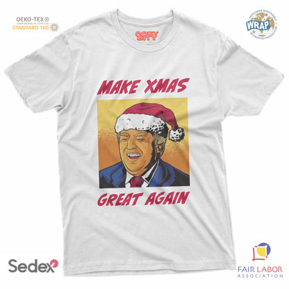 maglietta t-shirt-donald make xmas great again natale