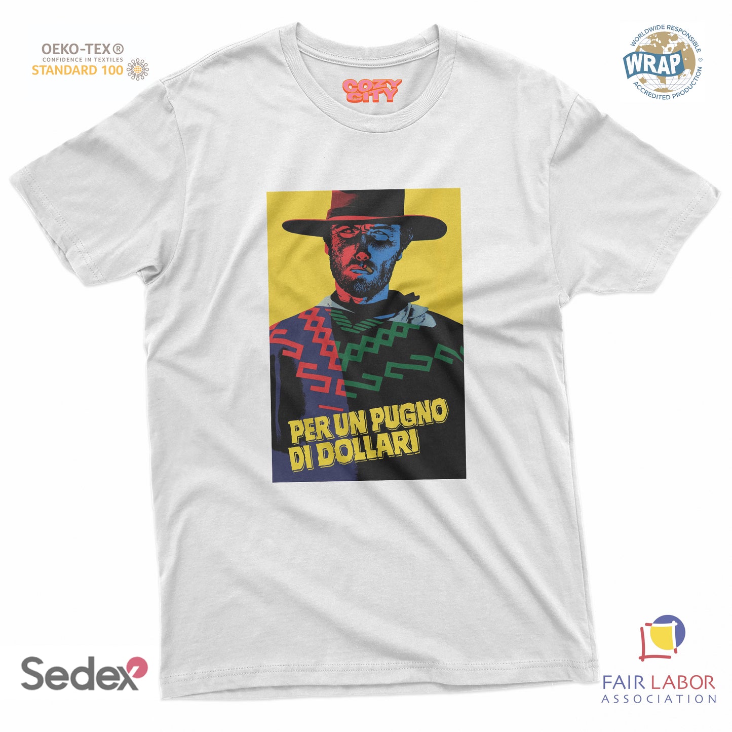 maglietta t-shirt- per un pugno western