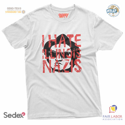 maglietta t-shirt- i hate illinois nazis