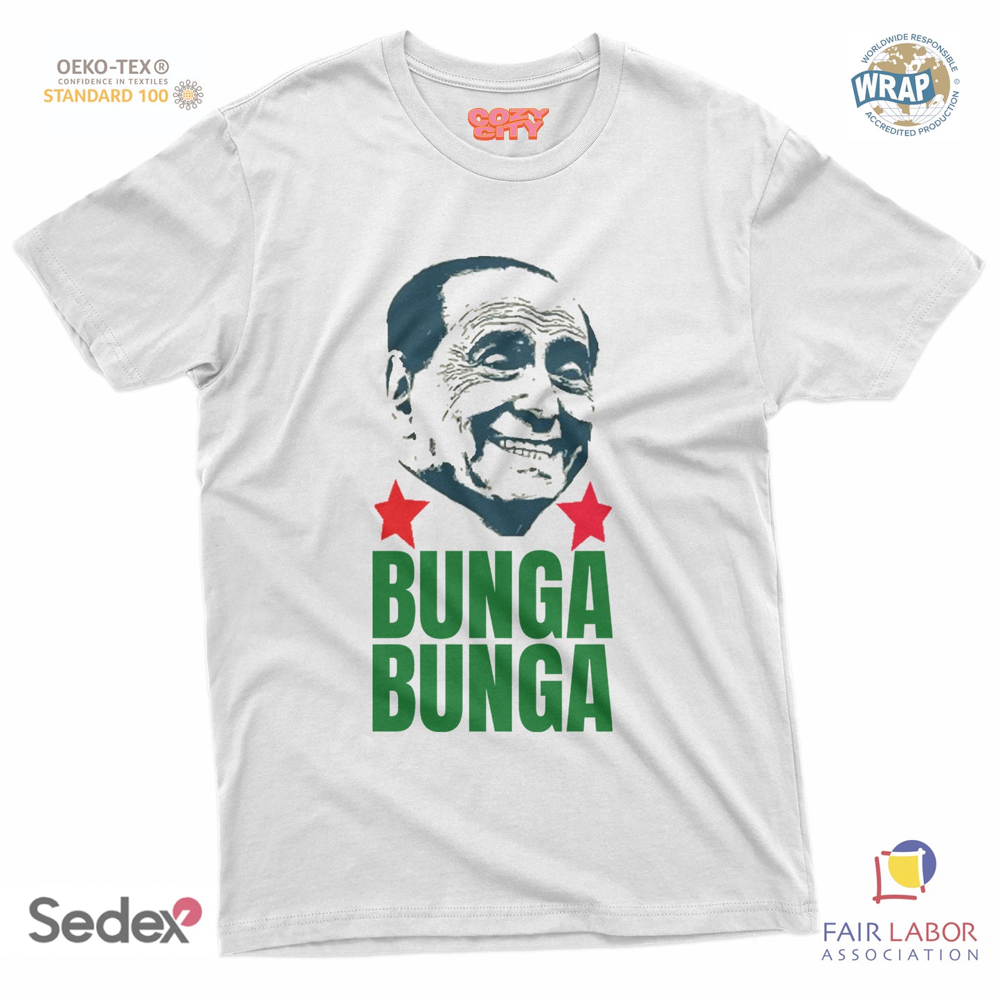 maglietta t-shirt- bunga bunga silvio