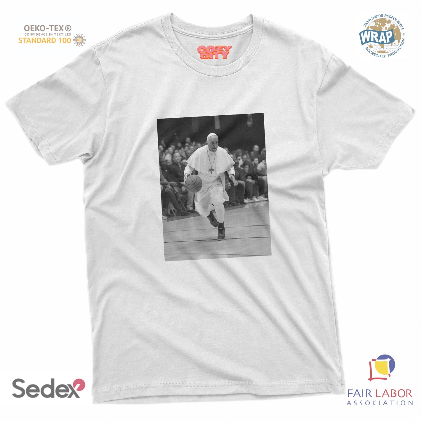 maglietta t-shirt- papa franci basket