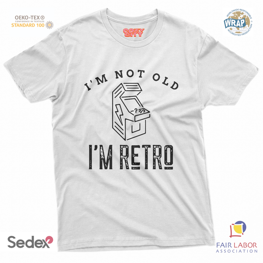 maglietta t-shirt- i m not old i m retro