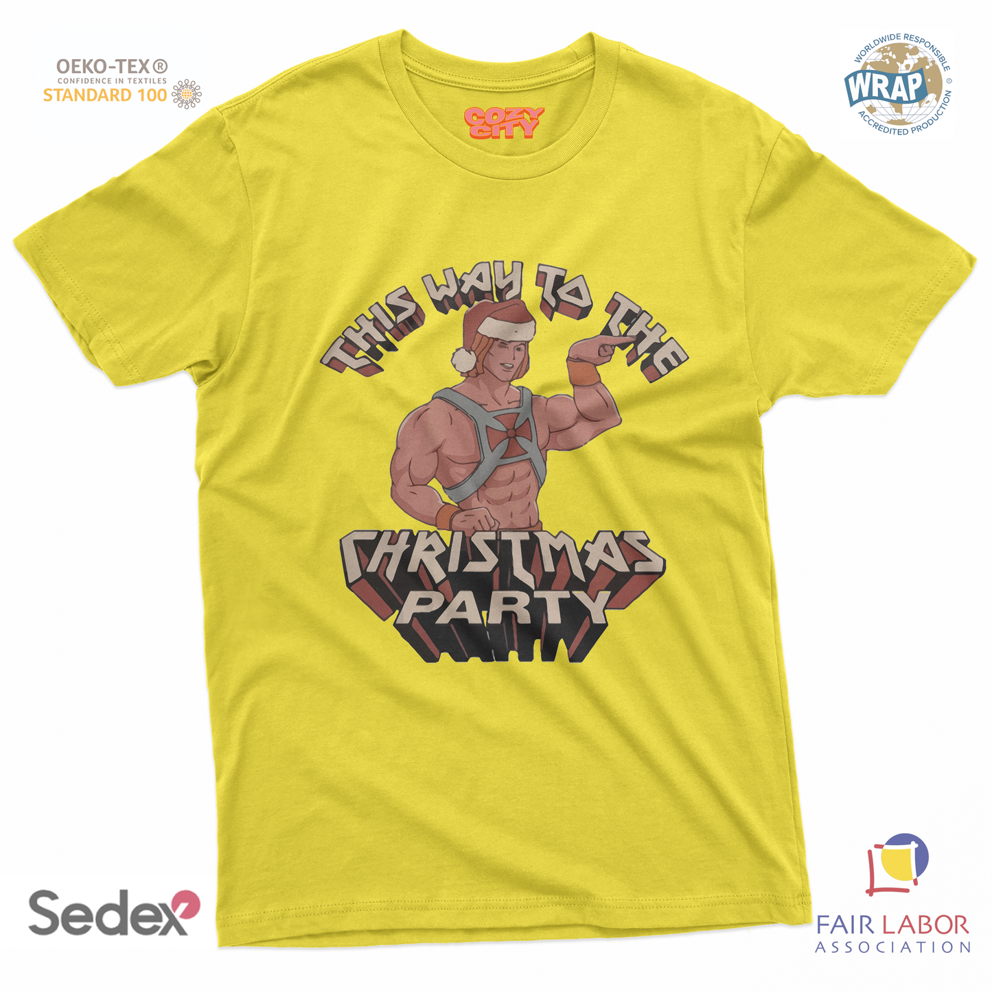 maglietta t-shirt- he man christmas party