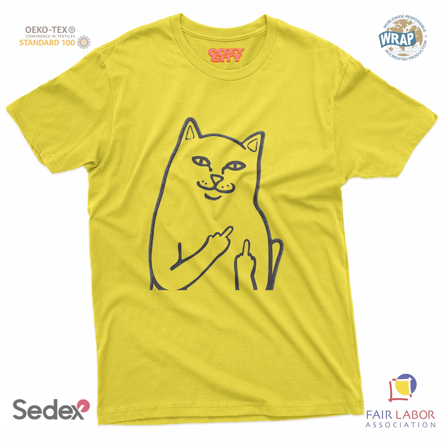 maglietta t-shirt- gatto fuck