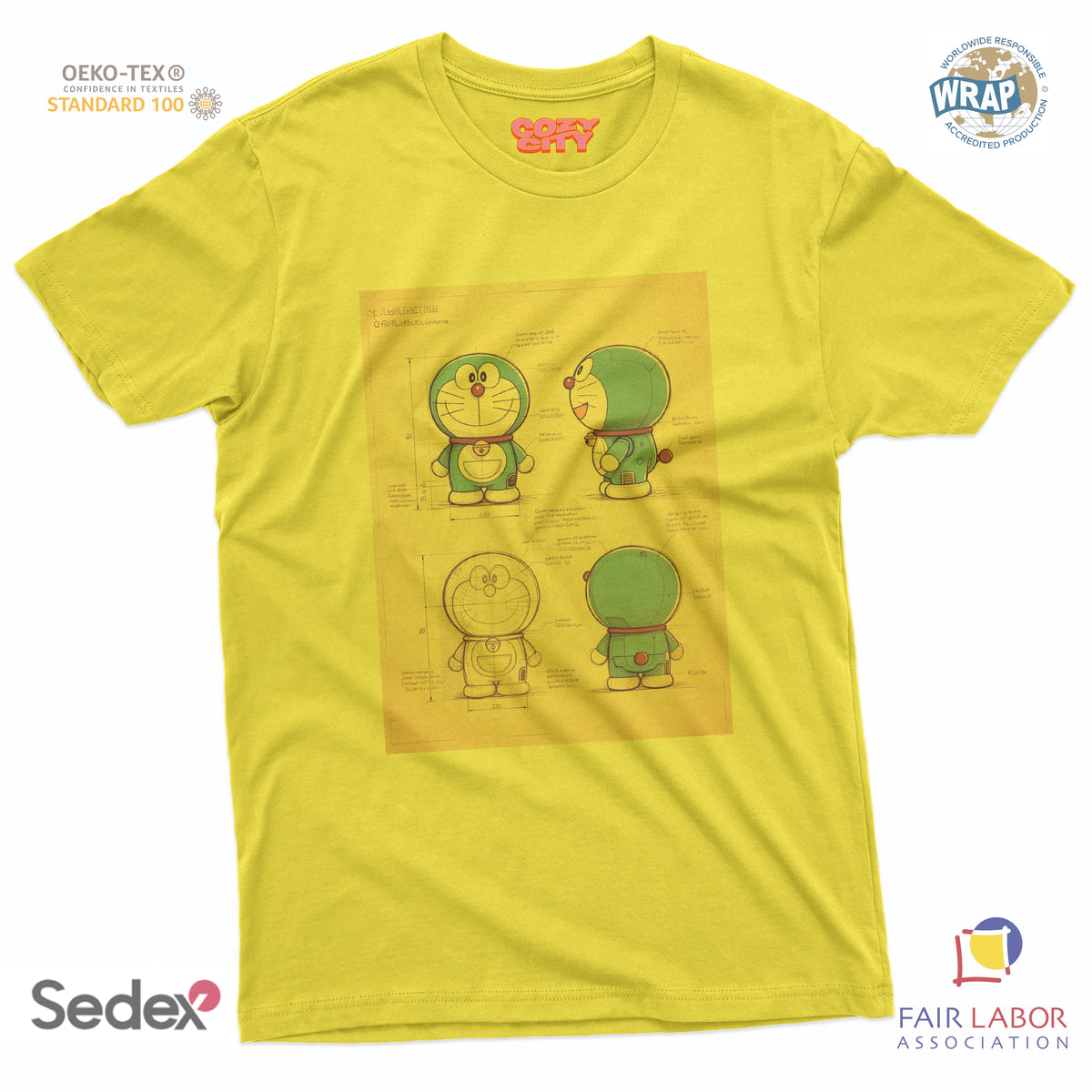 maglietta t-shirt- gatto spaziale giapponese progetto