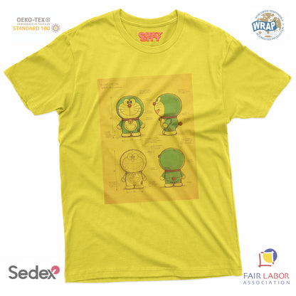 maglietta t-shirt- gatto spaziale giapponese progetto