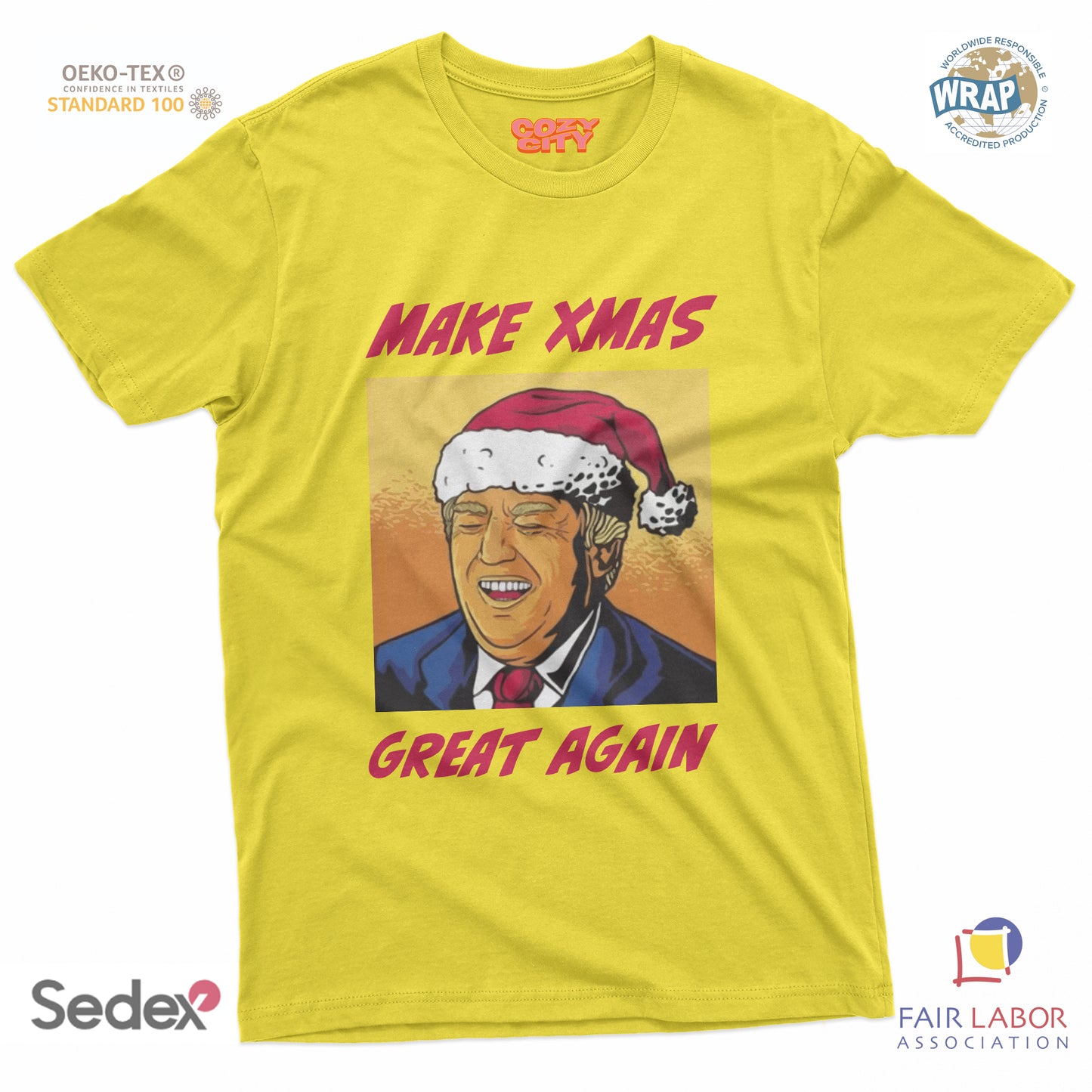 maglietta t-shirt-donald make xmas great again natale