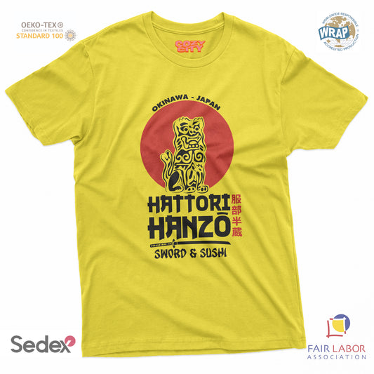 maglietta t-shirt- hanzo sword & sushi